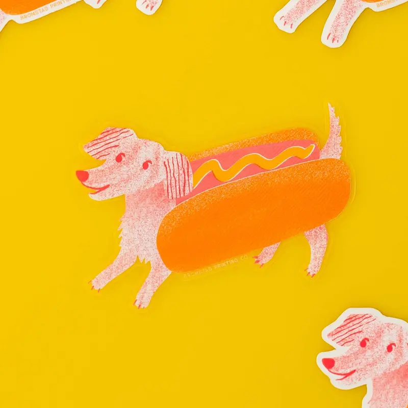 Hot Dog Silhouette Clear Sticker