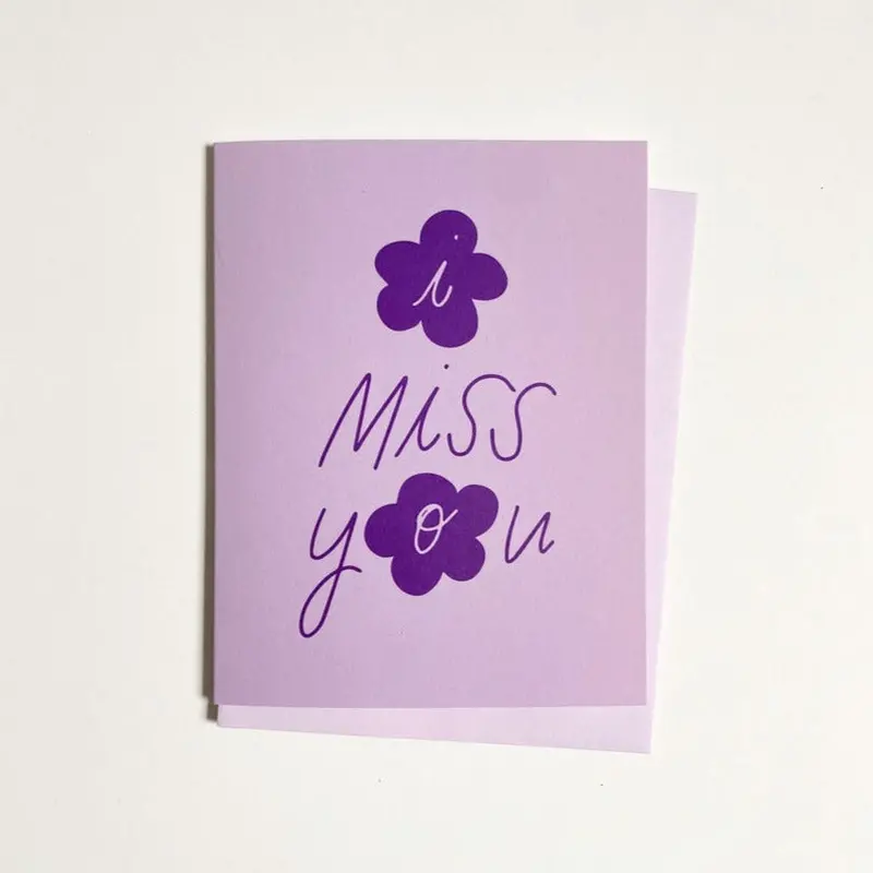 I Miss You Floral Greeting Card