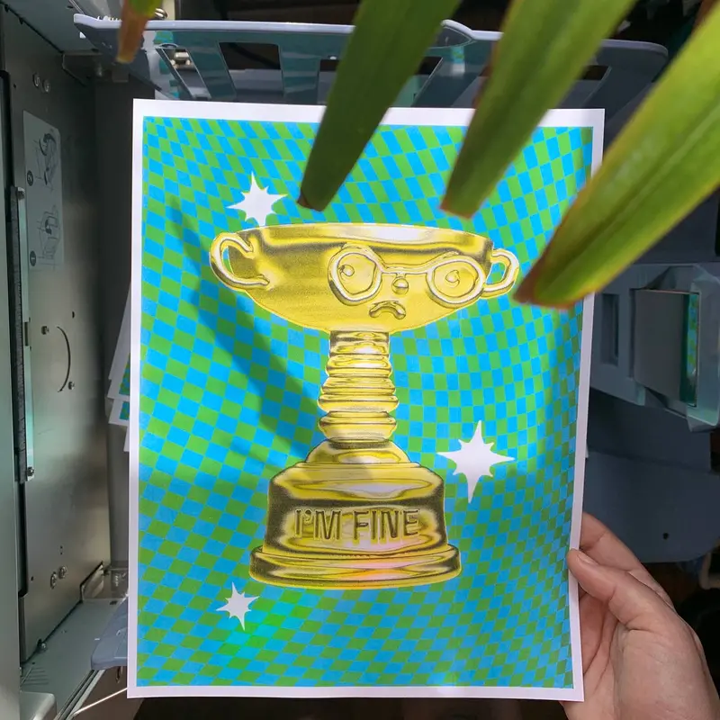 I’m Fine Risograph Art Print