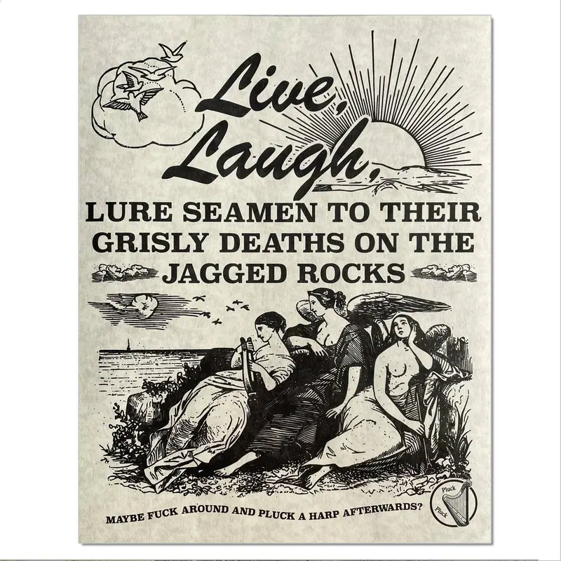 Ironic Fishing Humor Risograph Print