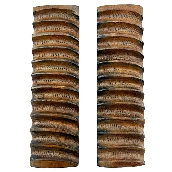 Jigged Impala Light Yellow Water Buffalo Knife Scales – 0.25″ × 1.5″ × 5″