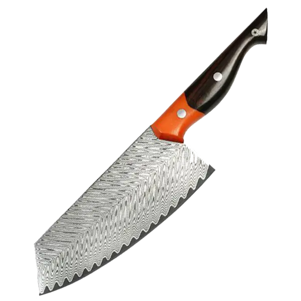 Koi Bunka Cleaver – VG-10 Damascus Wave-Pattern Blade, Thin-Blade Bunka Style (Not for Bone Cutting)