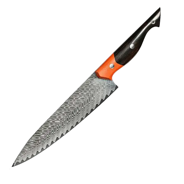 Koi Chef Knife – VG-10 Damascus Steel, Wave-Pattern Forged Blade, Versatile Western-Japanese Hybrid