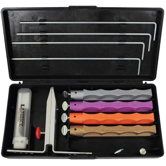 Lansky Deluxe Diamond Sharpening Kit – 4-Step Professional Stone Set
