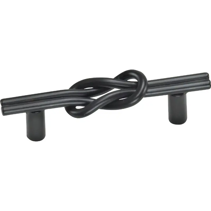 Laurey Nantucket Cabinet Pull – 3-Inch Center-To-Center Matte Black Knot Design 1