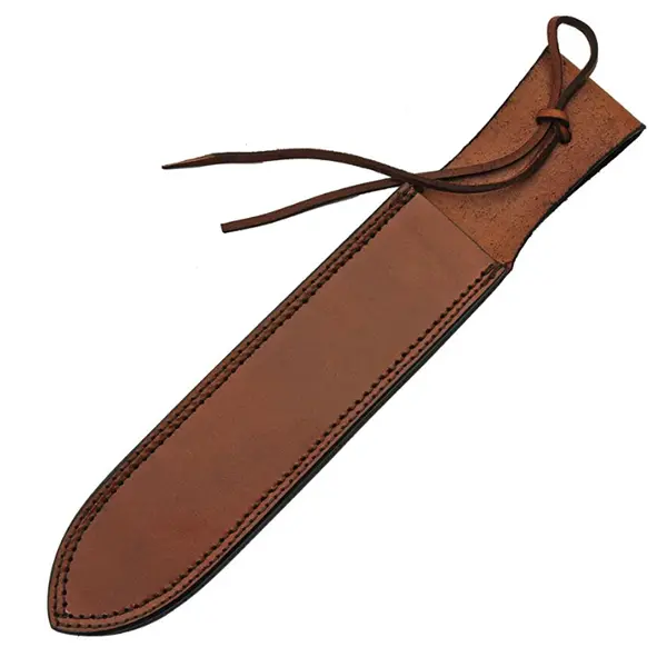 Leather Knife Sheath with Lace Closure – 1 7/8″ Opening, 9 7/8″ Blade Coverage (10″ OAL)