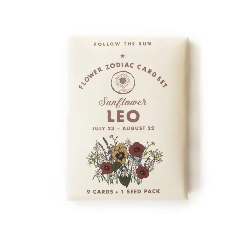 Leo Zodiac Flower Sticker & Card Set (July 23–August 22)