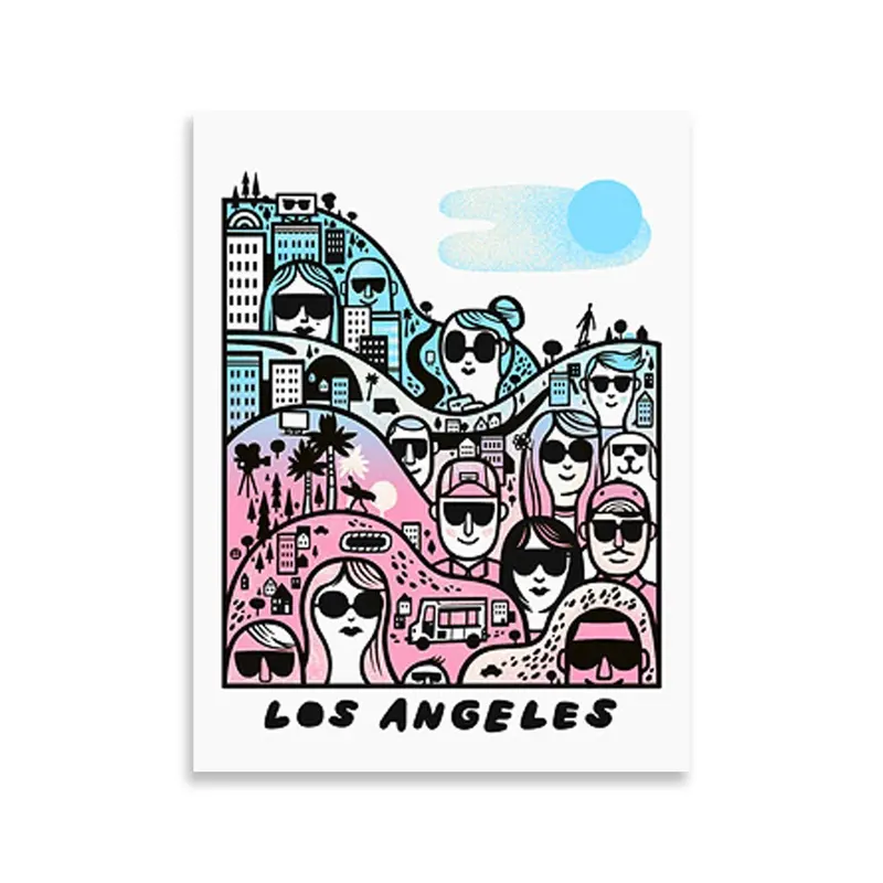 ‘Los Angeles’ Rainbow Art Print – 8×10 Inch Framing Size
