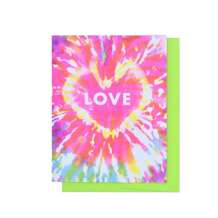 Love-Themed Tie-Dye Greeting Card