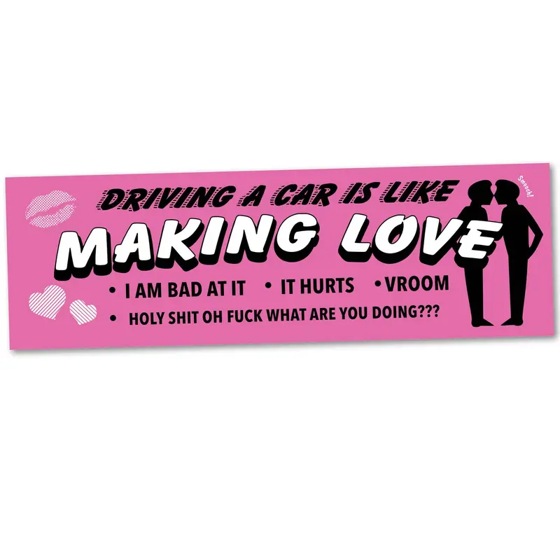 ‘Making Love’ Playful Bumper Sticker – Whimsical Romantic Decal