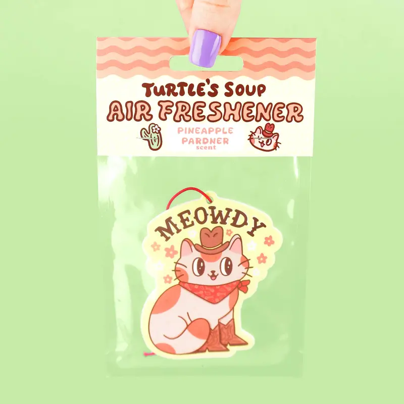 ‘Meowdy’ Scented Car Air Freshener – Cat-Themed Vehicle Fragrance