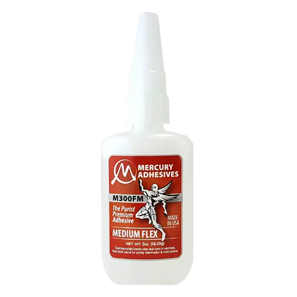 Mercury M300FM Flexible Medium CA Glue – 2 oz Compact Bottle