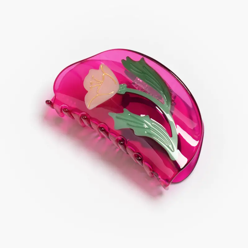 Mexican Primrose Hair Claw in Magenta