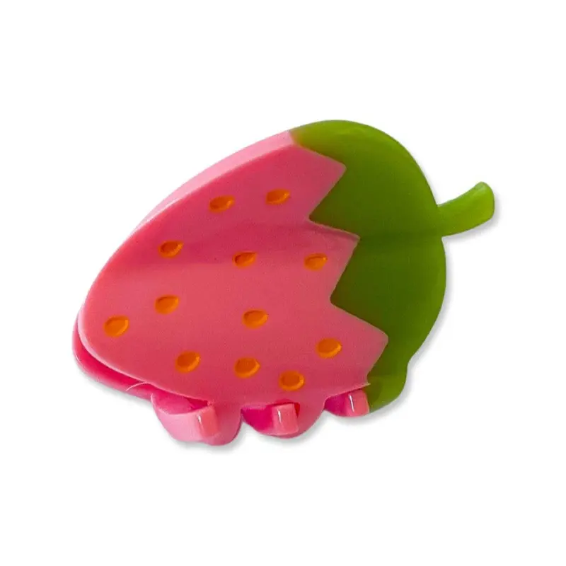 Mini Pink Strawberry Claw Hair Clip