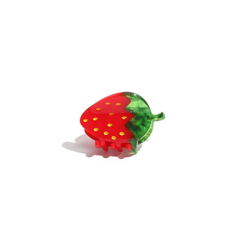 Mini Red Strawberry Claw Hair Clip