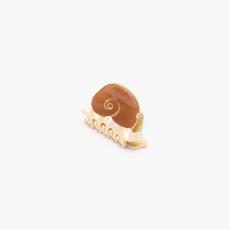 Mini Snail Brown Hair Claw Accessory
