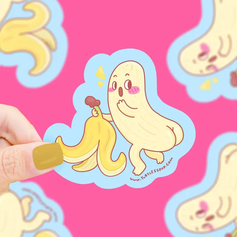 Naked Banana Butt Humor Vinyl Sticker