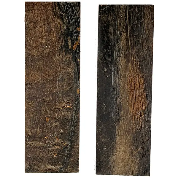 Natural Bark-Finish Water Buffalo Knife Scales – 0.25″ × 1.5″ × 0.375″