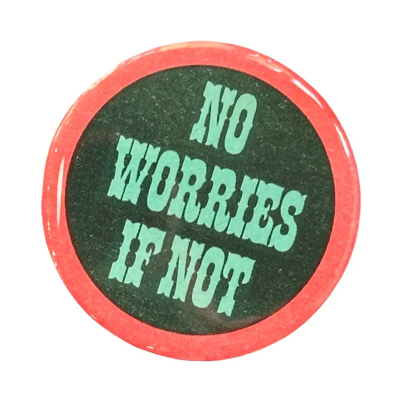 ‘No Worries If Not’ Humorous Button Pin