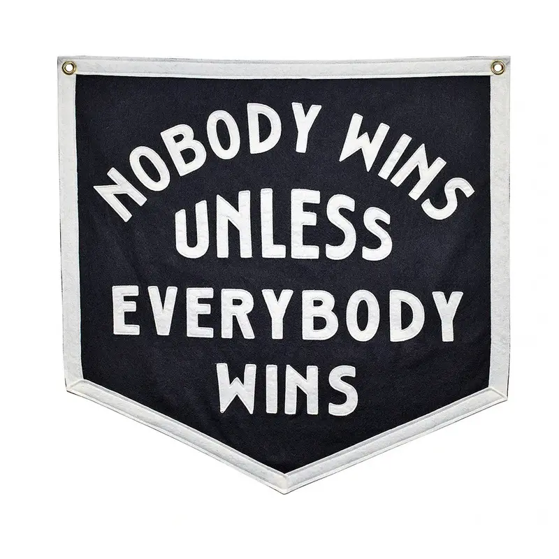 ‘Nobody Wins Unless Everybody Wins’ Camp-Inspired Cotton Flag