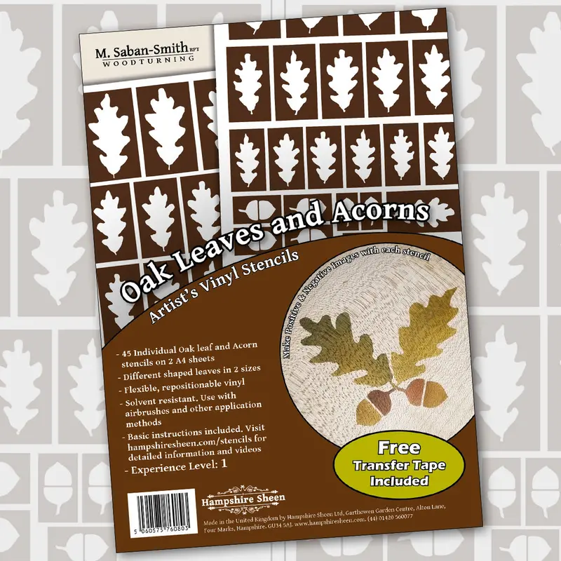Oak Leaves & Acorns Vinyl Stencil – Nature-Inspired Craft Design Sheet