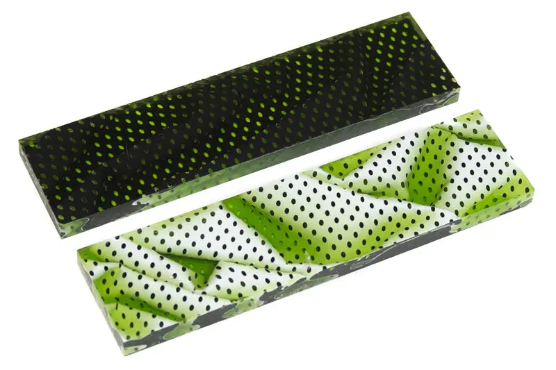 Olive Water Mesh Knife Handle Scales – Two-Piece Set (5″ × 1.5″ × 0.33″)