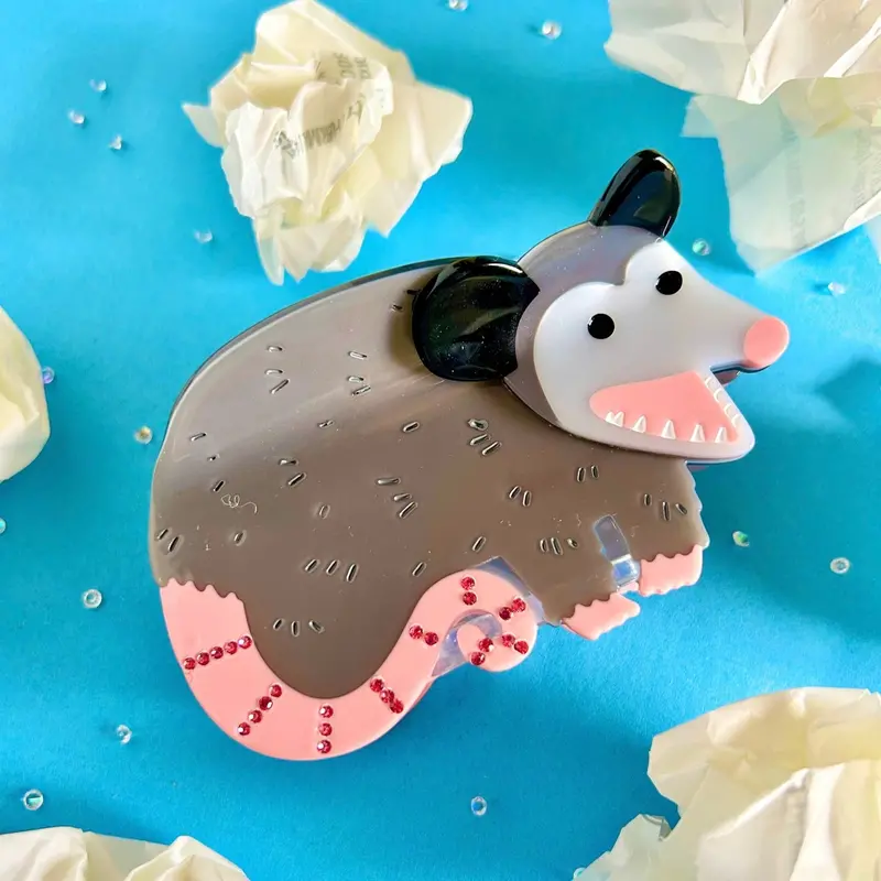 Opossum-Print Hair Claw