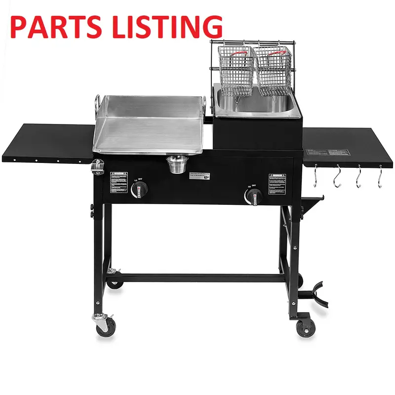 Outdoor Double-Burner Stove Kit with Side Shelves – Barton Model 95534
