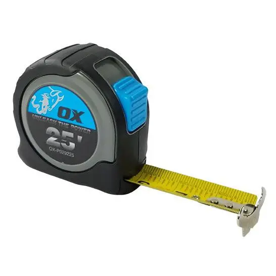 OX Tools 25-Foot ABS-Housed Tape Measure – Durable Retractable Design