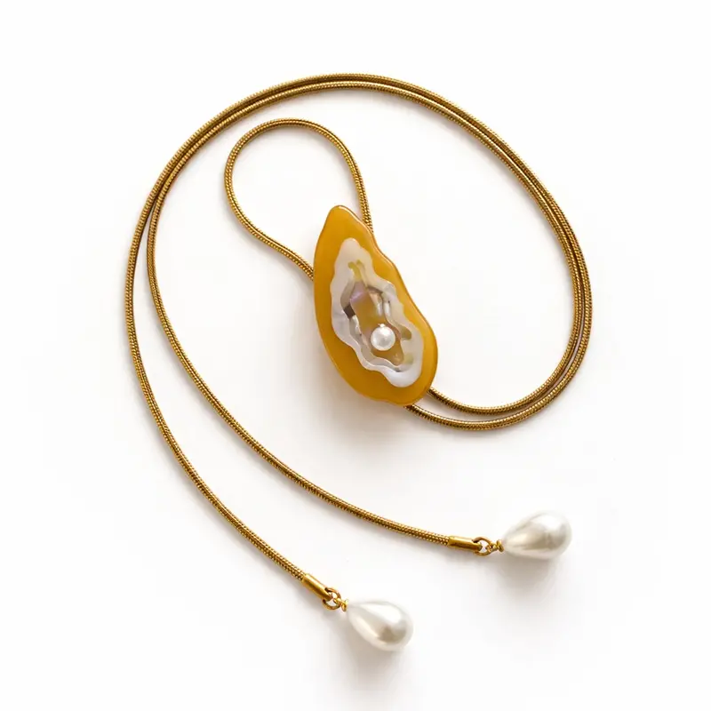 Oyster Shell Bolo Tie