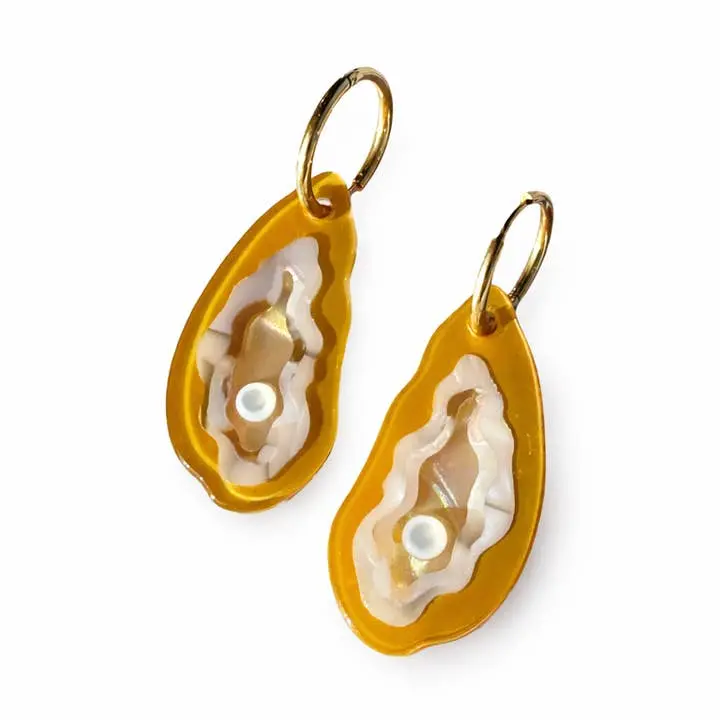 Pearlescent Oyster Stud Earrings