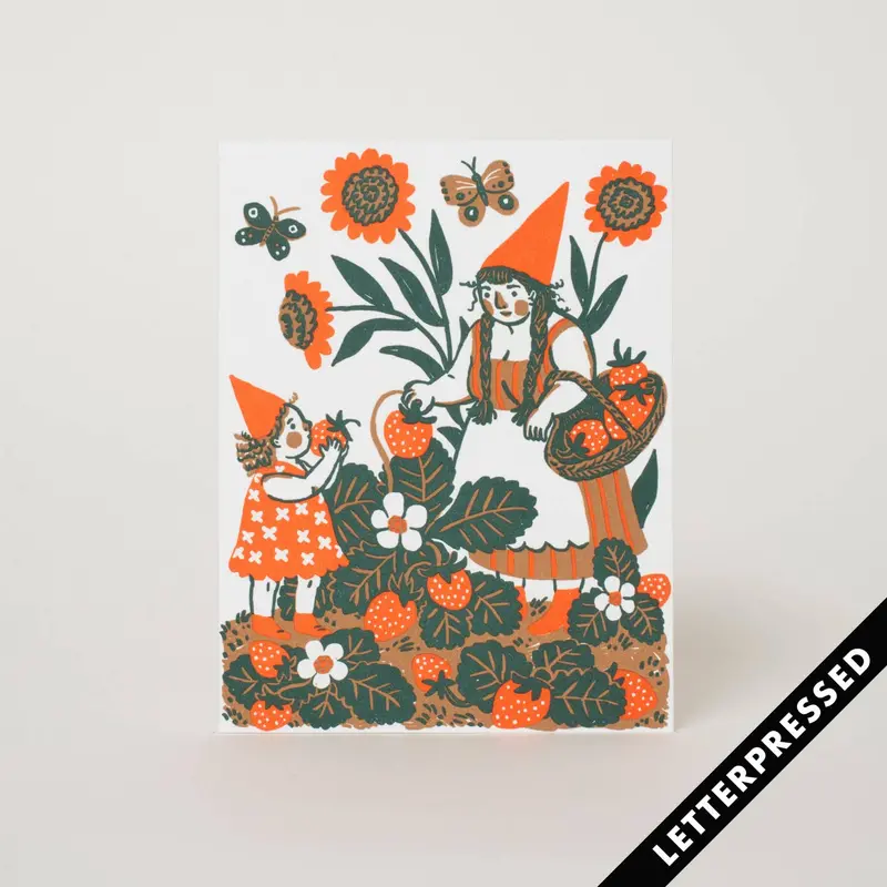 Phoebe Wahl ‘Strawberry Picking’ Illustrated Greeting Card