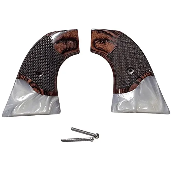 Pietta 1873 .45 SA Gentleman Model Rosewood Grips – Checkered with Pearl Inlay Accent