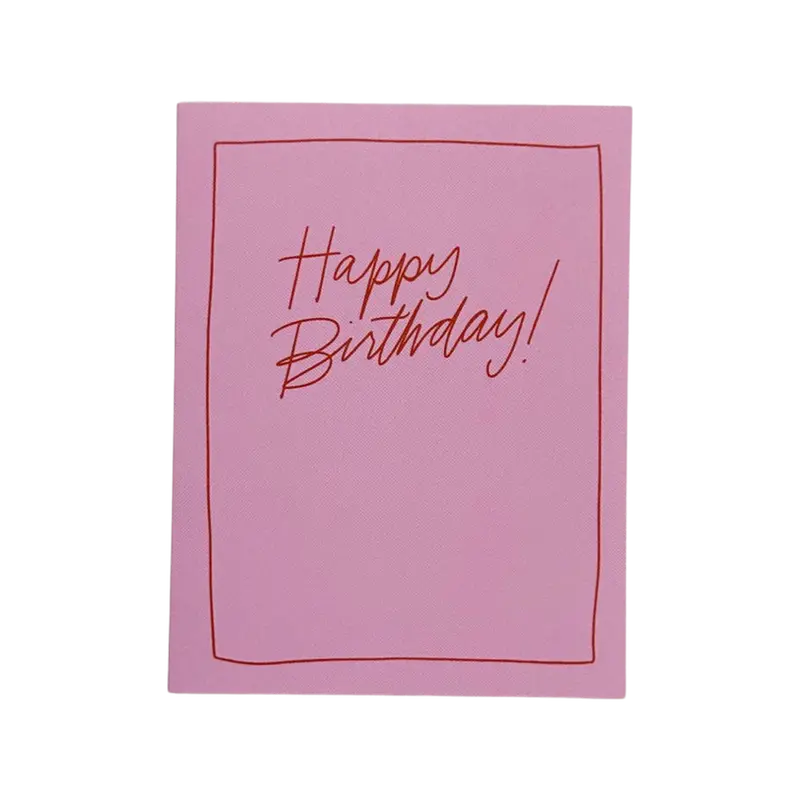 Pink Script ‘Happy Birthday’ Greeting Card