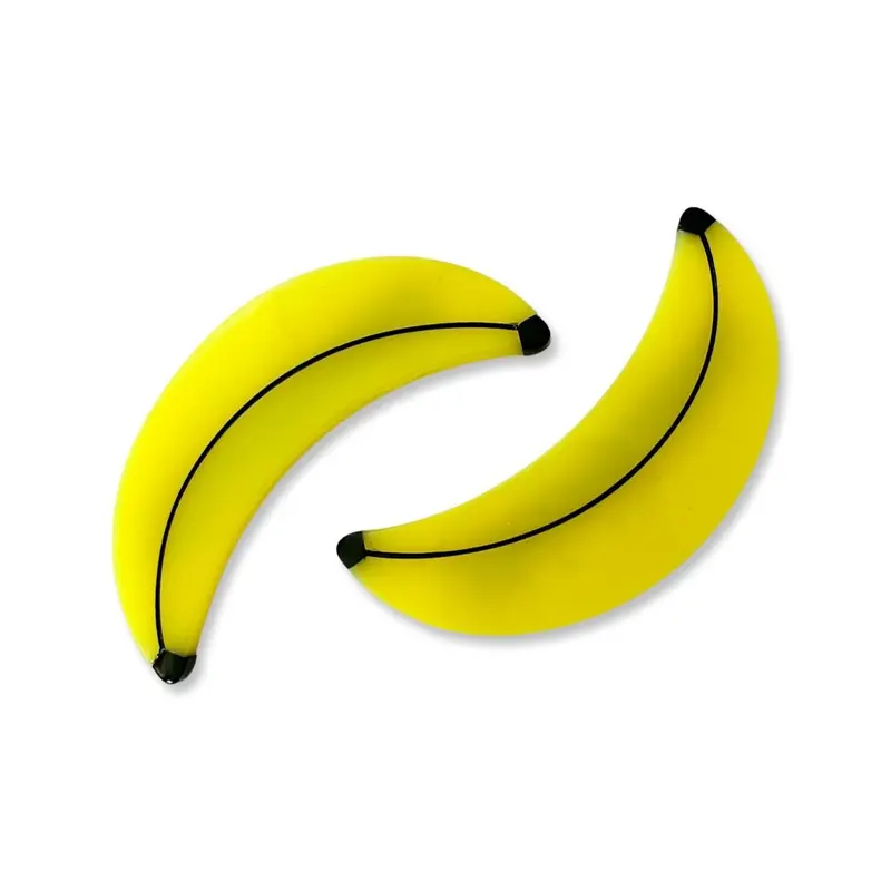 Playful Banana-Shaped Hair Clip Set