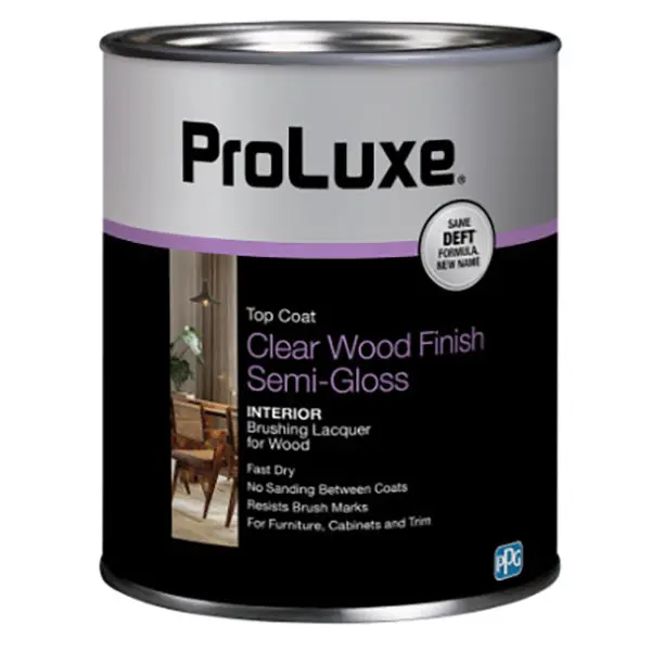 ProLuxe Clear Semi-Gloss Brush-On Lacquer – Quart Size (Formerly Deft)