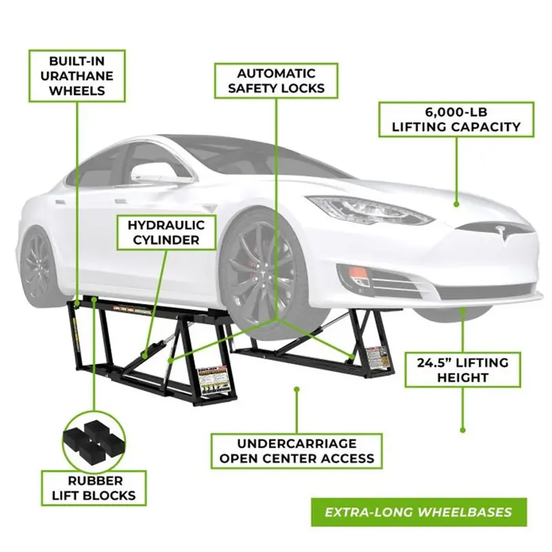 QuickJack 6000ELX Low-Voltage Portable Car Lift with Extended Reach