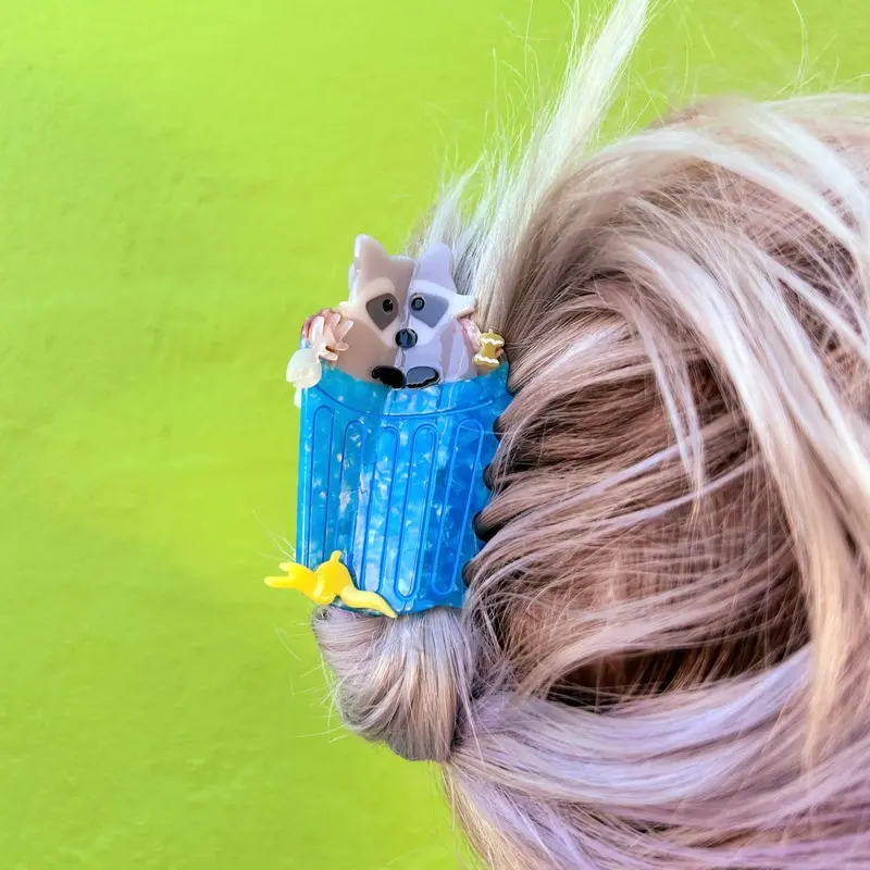 Raccoon-Themed Hair Claw Accessory