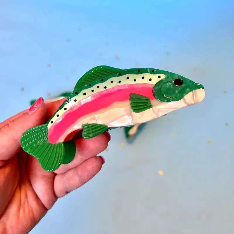 Rainbow Trout Hair Claw – Nature-Inspired Hair Accessory
