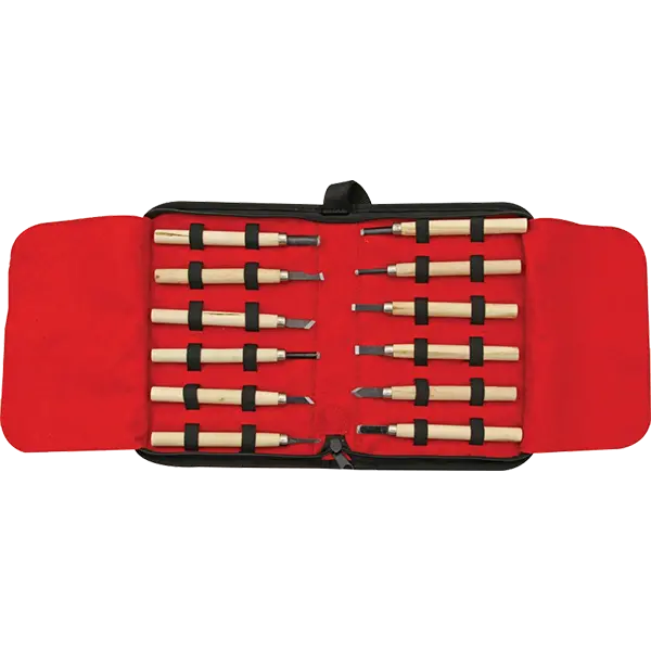 Rough Ryder Deluxe 12-Piece Woodcarving Set – Nylon Zippered Carrying Case