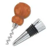 Round Dual-Function Corkscrew and Bottle Stopper Tool