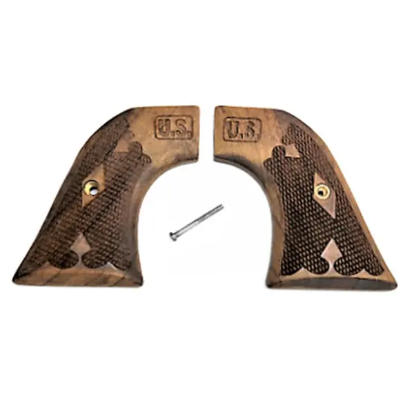Ruger Wrangler Checkered Walnut Grips with Embossed U.S. Motif