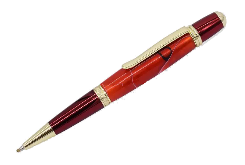 Sahara Twist Pen in Bold Gold-and-Red Colorway