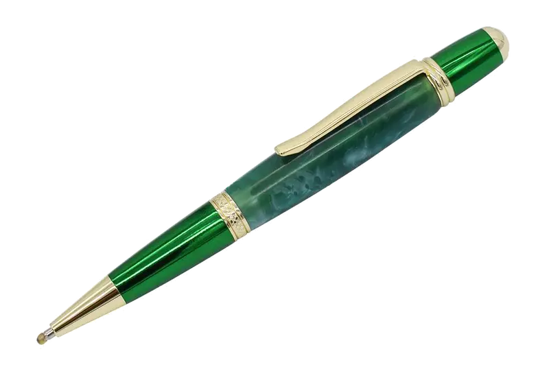 Sahara Vibrant Twist Pen Kit – Gold and Emerald Green Accents