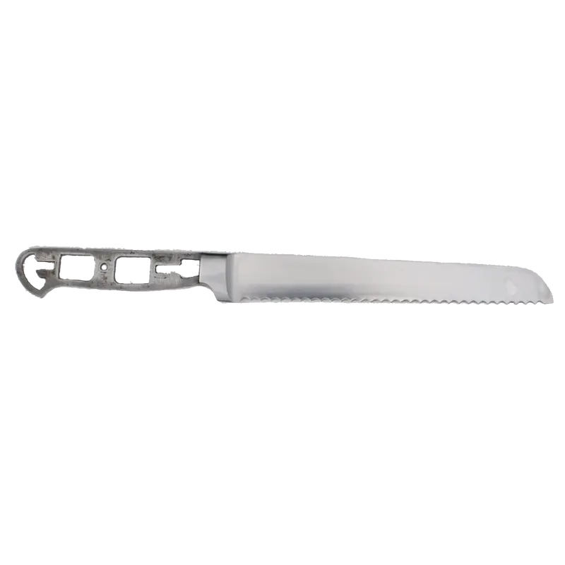 Satin-Finish Bread Knife Blank Featuring Integrated Bolster and Lightweight Skeletonized Handle – 13-Inch Overall Length