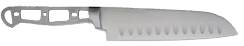 Satin Santoku Knife Blank with Granton Edge, Full Bolster, and Hollow-Handle Design – 12.5-Inch Overall Length
