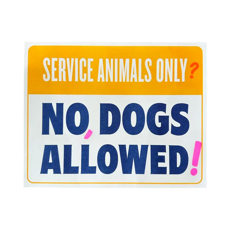‘Service Animals Only? No — Dogs Allowed!’ Riso-Print Poster