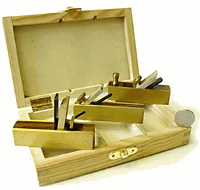 Set of Three Mini Brass Smoothing Planes