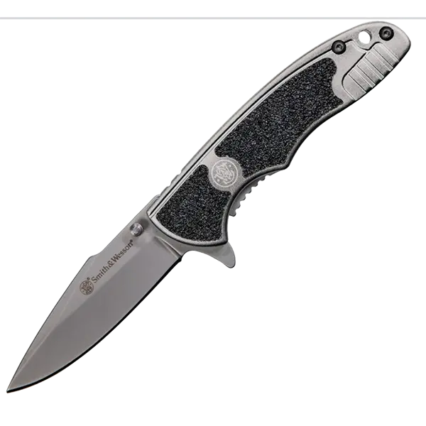 Smith & Wesson Victory Flipper Knife – 2.75″ Stainless Blade, Black & Silver Framelock