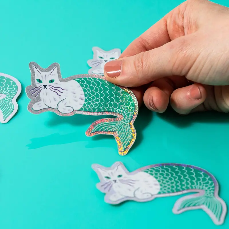 Sparkling Purrmaid Mer-Cat Sticker
